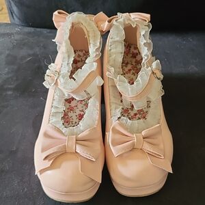 Pink Bow Mary Jane Shoes